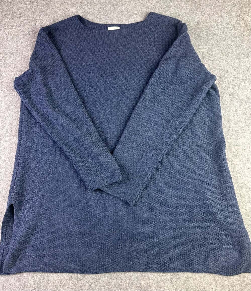 j. jill navy blue knit pullover sweater xl • cozy oversized relaxed fit • flawed